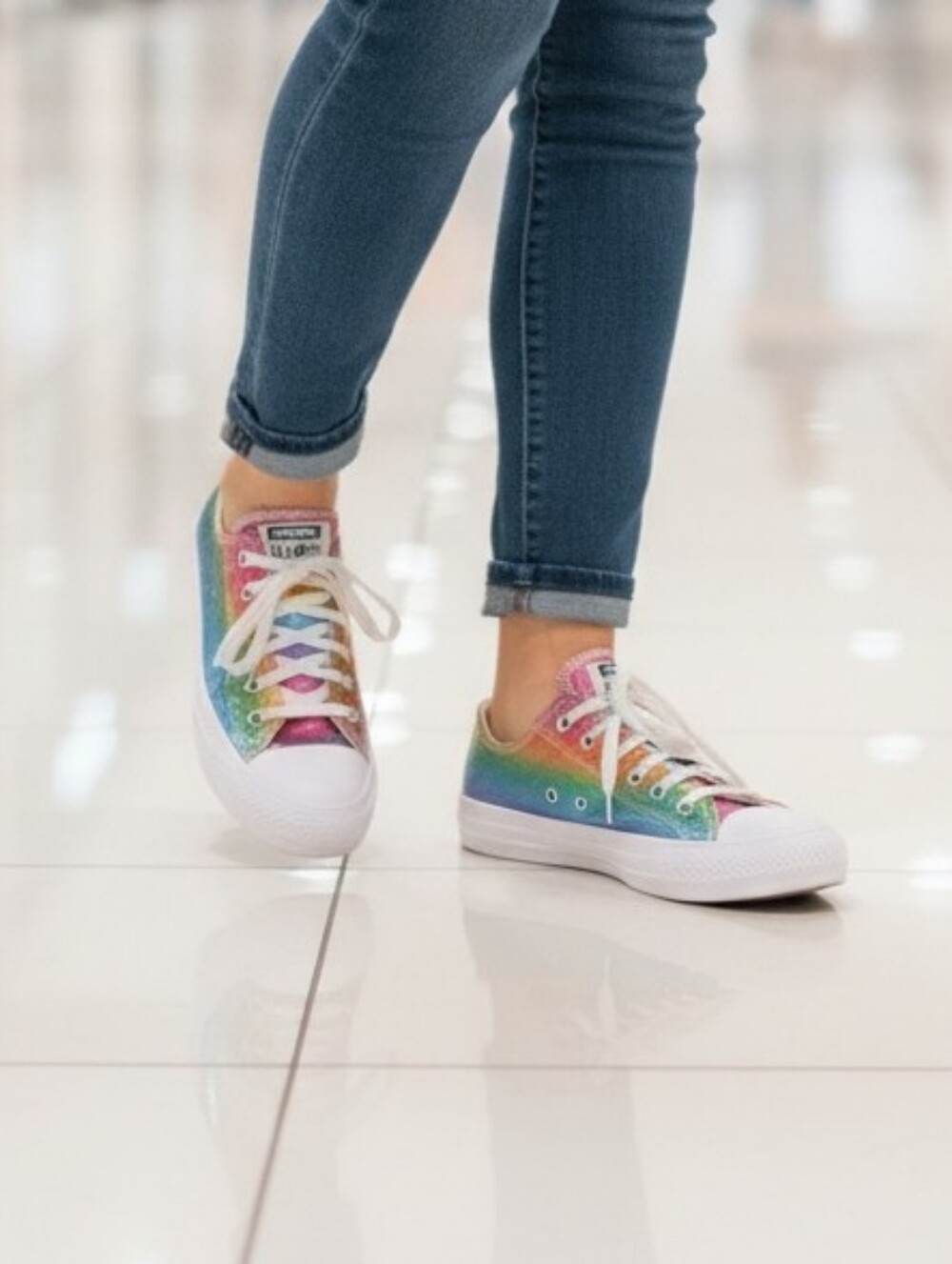 Converse Chuck Taylor All Star Low Top Rainbow Glitter Sneakers